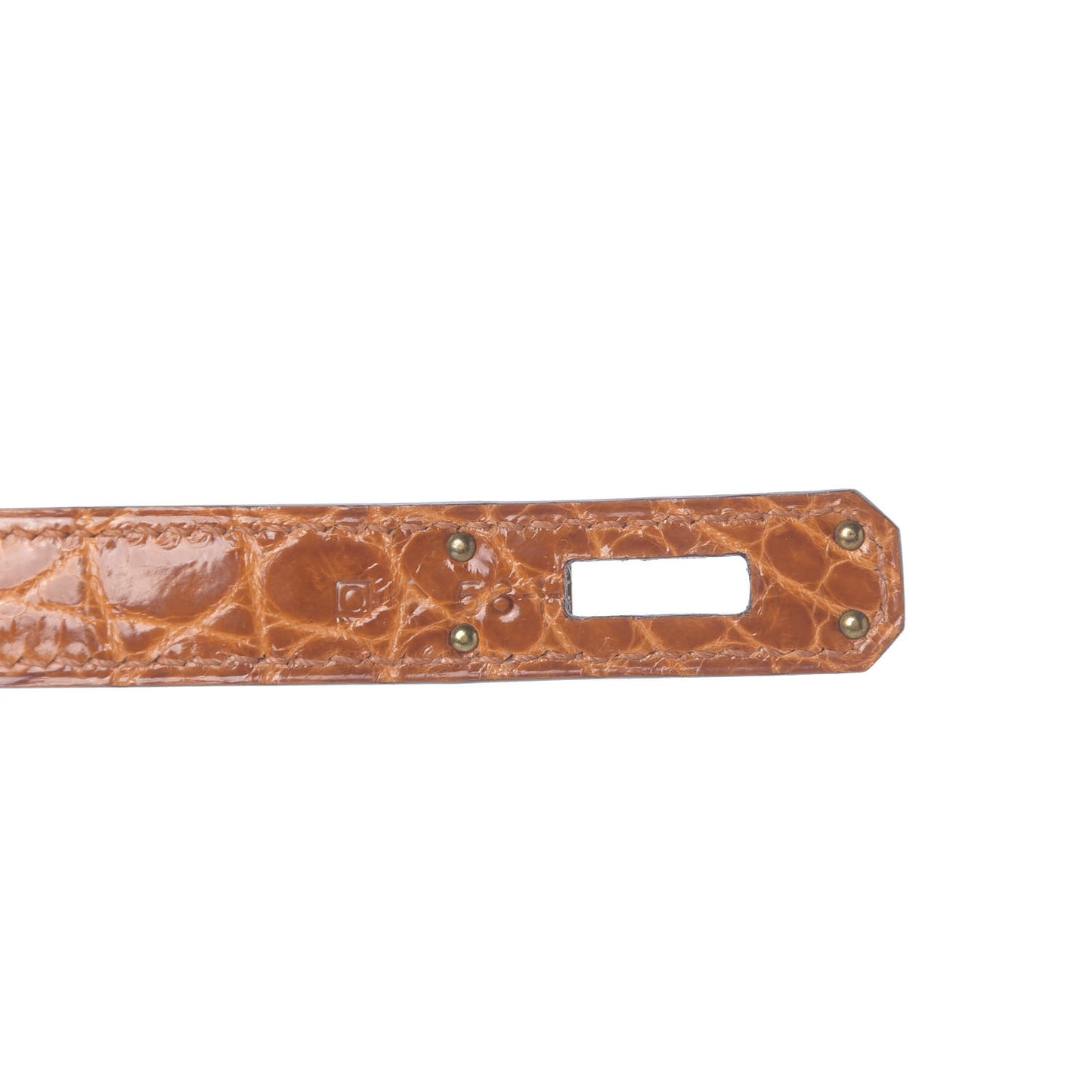 Shiny Niloticus Crocodile Kelly Cut Pochette Pain D'Epice