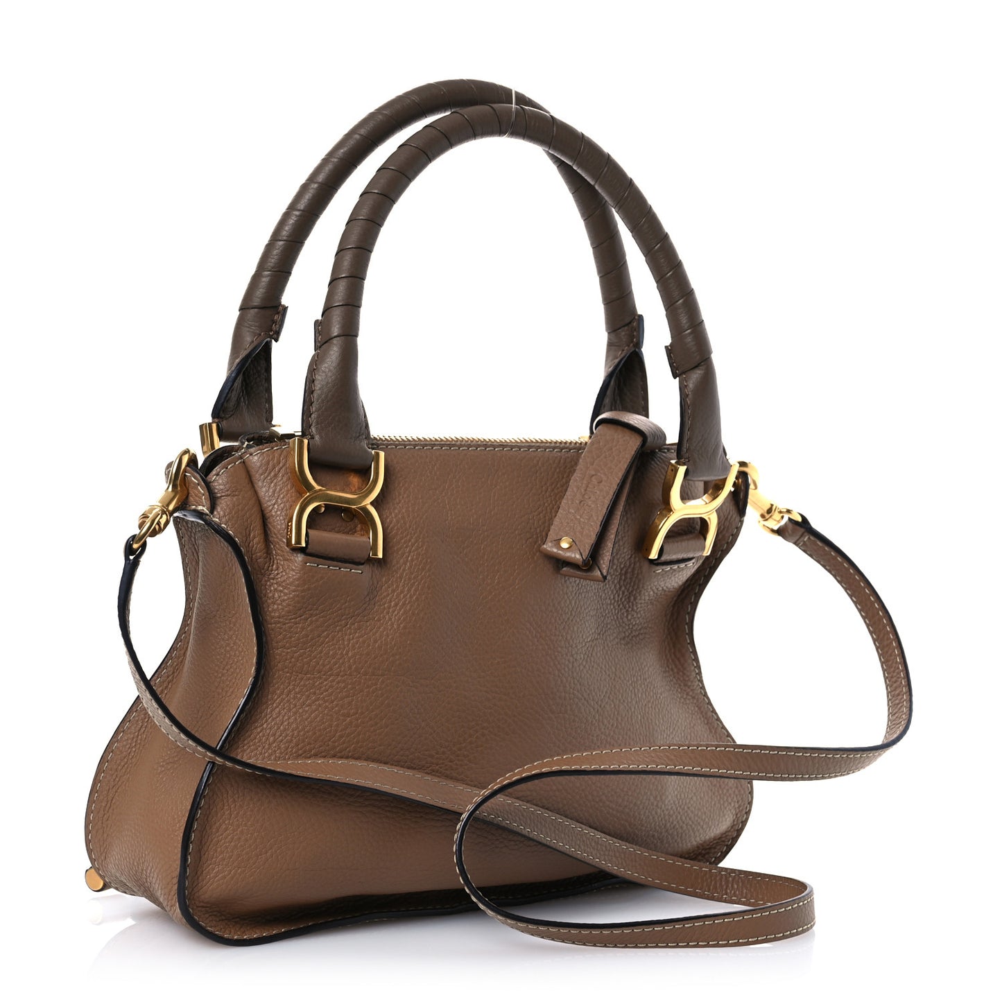 Calfskin Small Marcie Satchel Tan