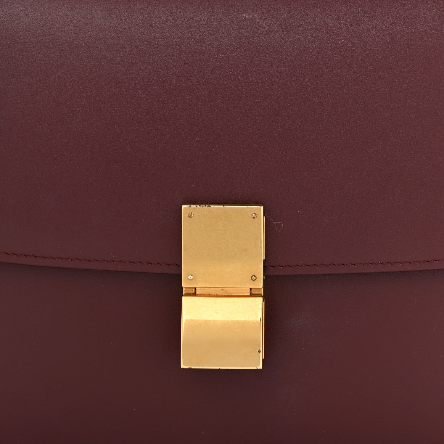 Celine Box Calfskin Medium Classic Box Flap Bag Burgundy 8 of 13