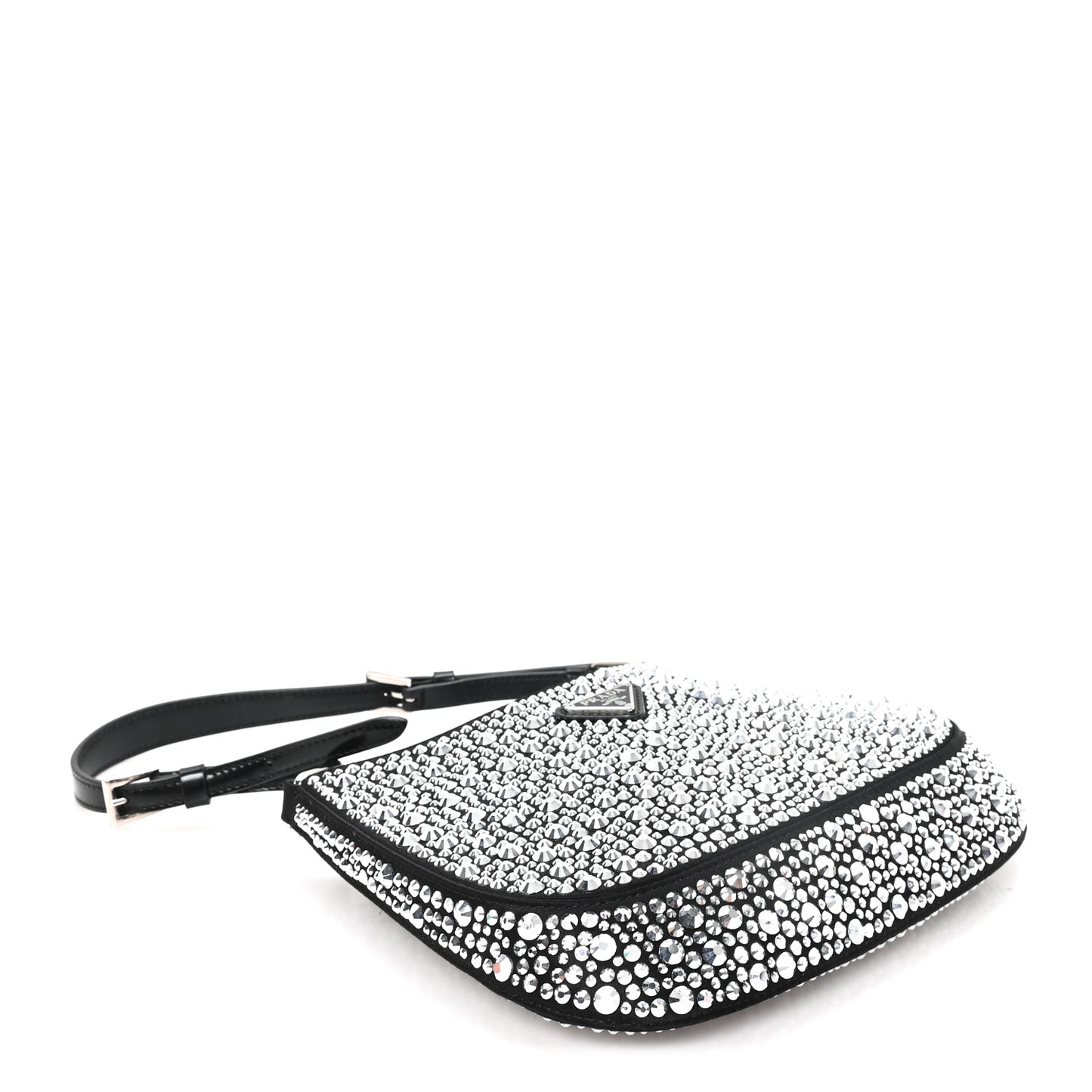 Satin Crystal Cleo Adjustable Strap Shoulder Bag Metal