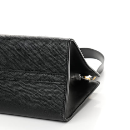 Prada Saffiano Cuir Calfskin Small Monochrome Top Handle Tote Black 9 of 11