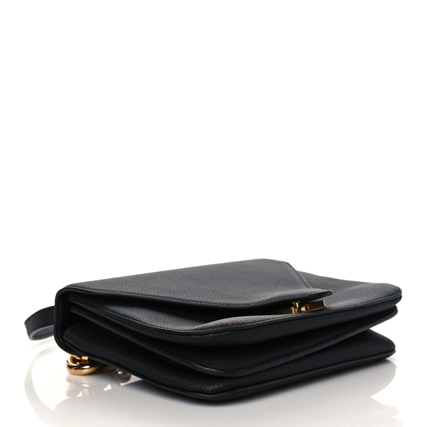 Bottega Veneta Calfskin Mount Envelope Bag Black 4 of 10