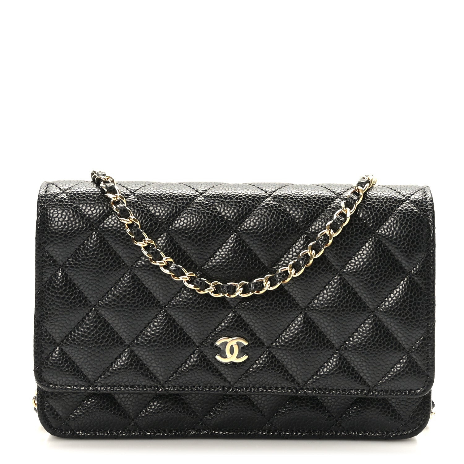 Chanel Lambskin Quilted Wallet On Chain WOC Black 1 of 10
