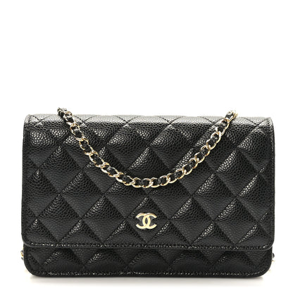 Chanel Lambskin Quilted Wallet On Chain WOC Black 1 of 10