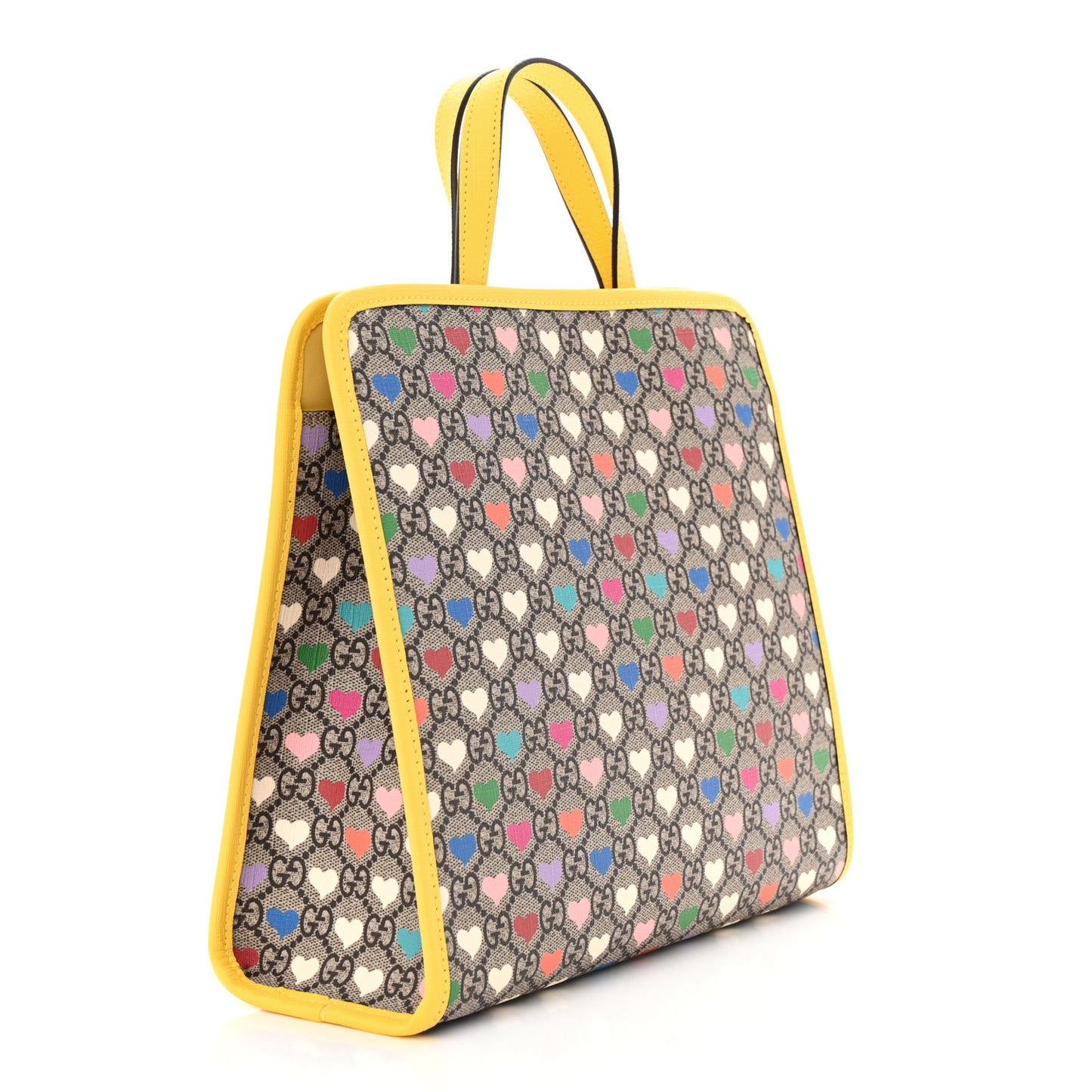 GG Supreme Monogram Hearts Childrens Tote Beige Ebony Multicolor Freesia