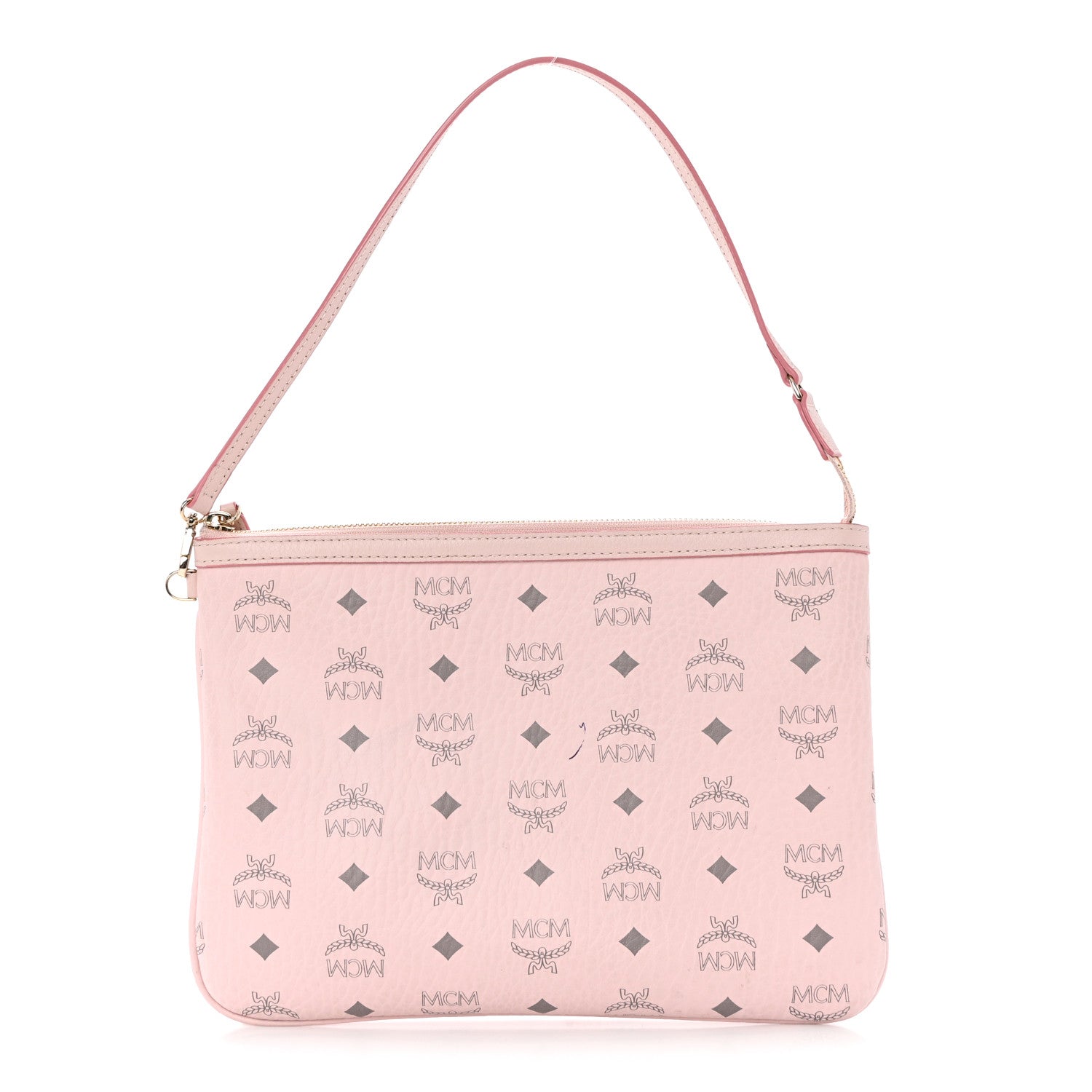 MCM Visetos Liz Shopper Tote Pouch Light Pink 1 of 7