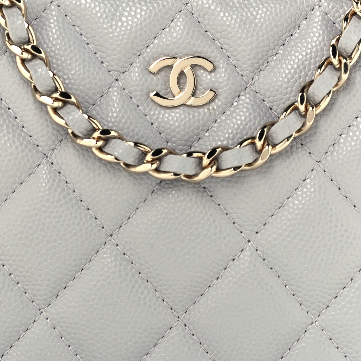 Chanel Caviar Quilted Camera Case Grey 8 of 10