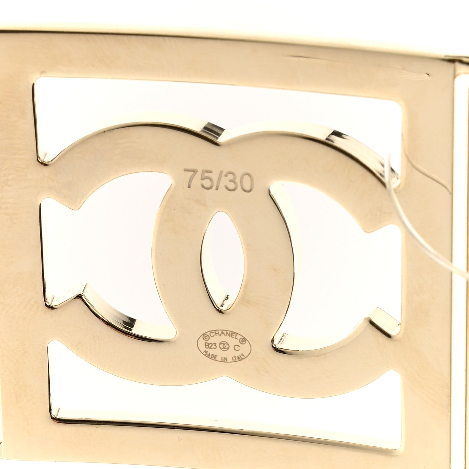 Chanel Lambskin Ruched CC Belt 75 30 White 3 of 4