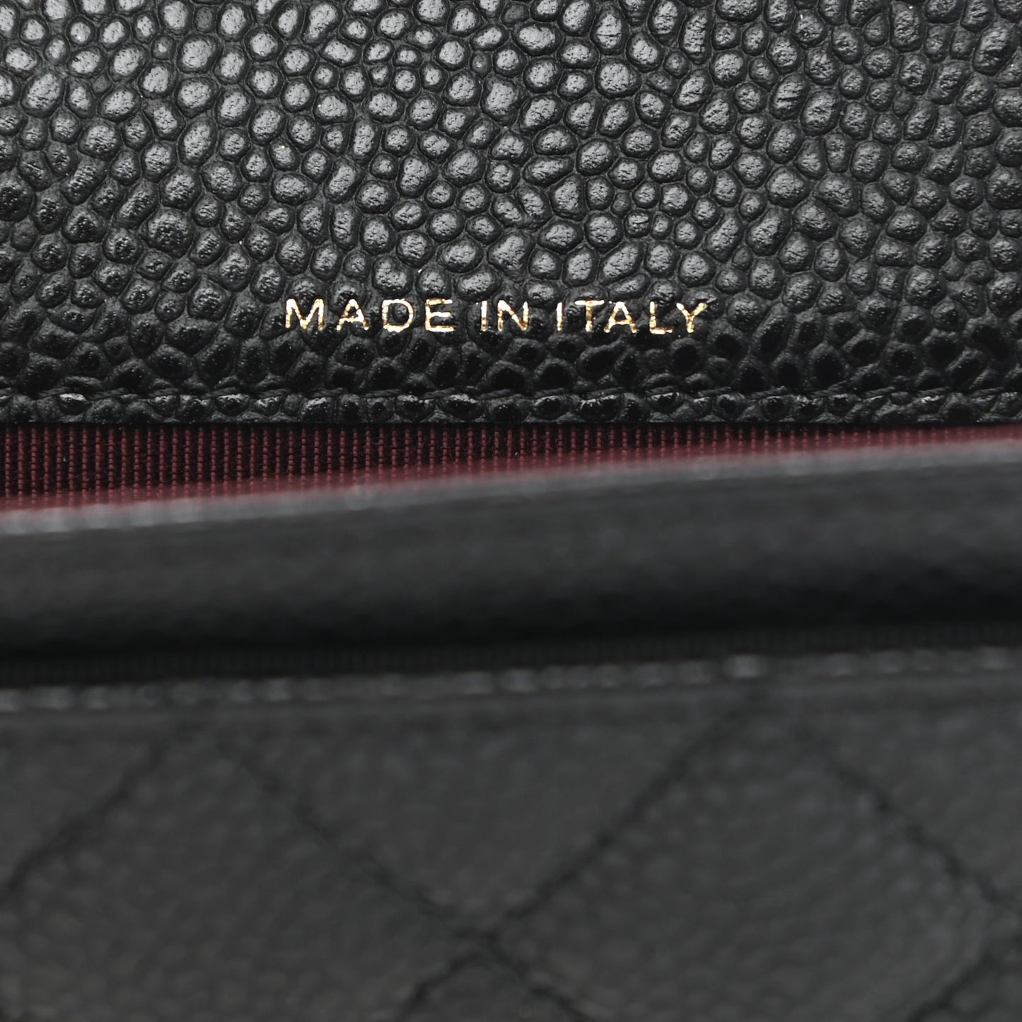 Caviar Quilted Flap Card Holder Wallet Black