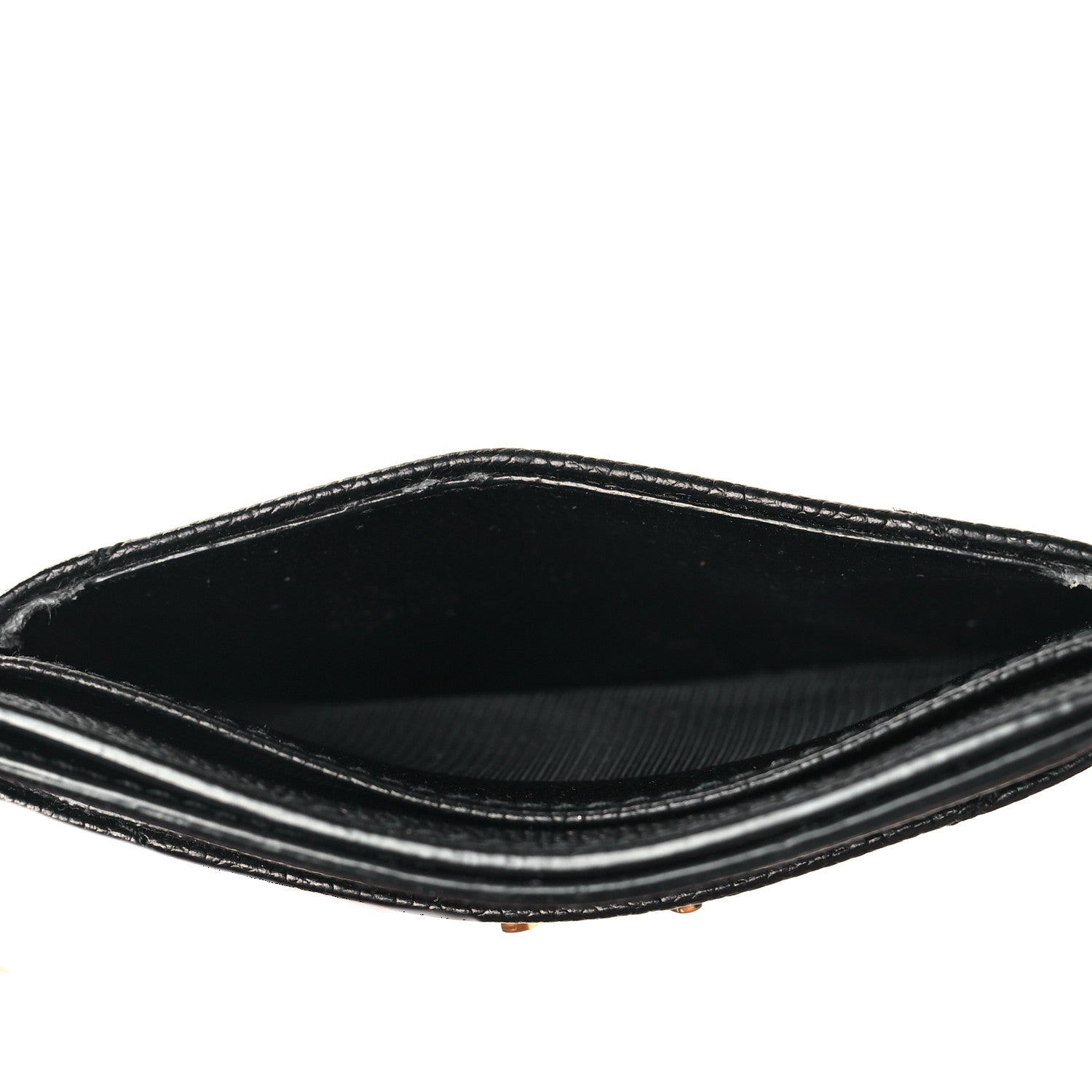 Saint Laurent Grain De Poudre Matelasse Chevron Monogram Credit Card Case Black 9 of 9