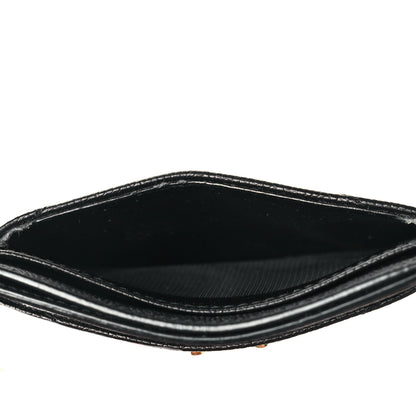 Saint Laurent Grain De Poudre Matelasse Chevron Monogram Credit Card Case Black 9 of 9