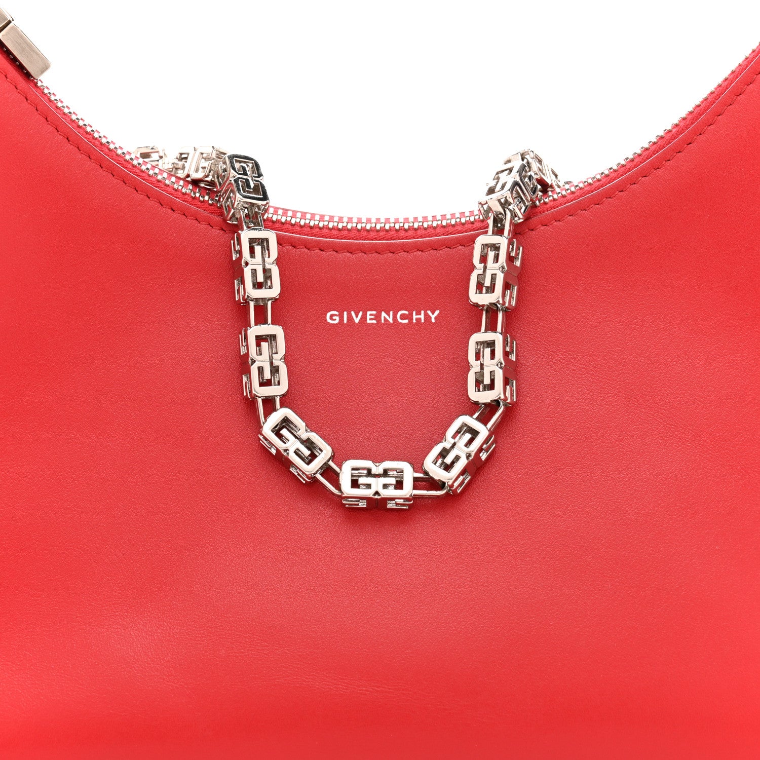 Givenchy Smooth Calfskin Small Moon Cut Out Shoulder Bag Dark Red 8 of 11