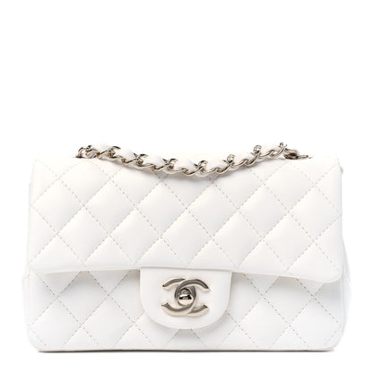Chanel Lambskin Quilted Mini Rectangular Flap White 1 of 12
