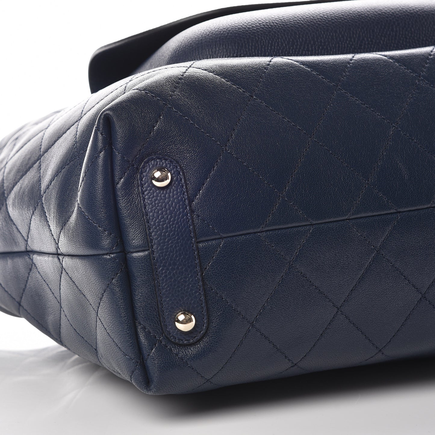 Calfskin Caviar Quilted Large Shopping Tote Blue