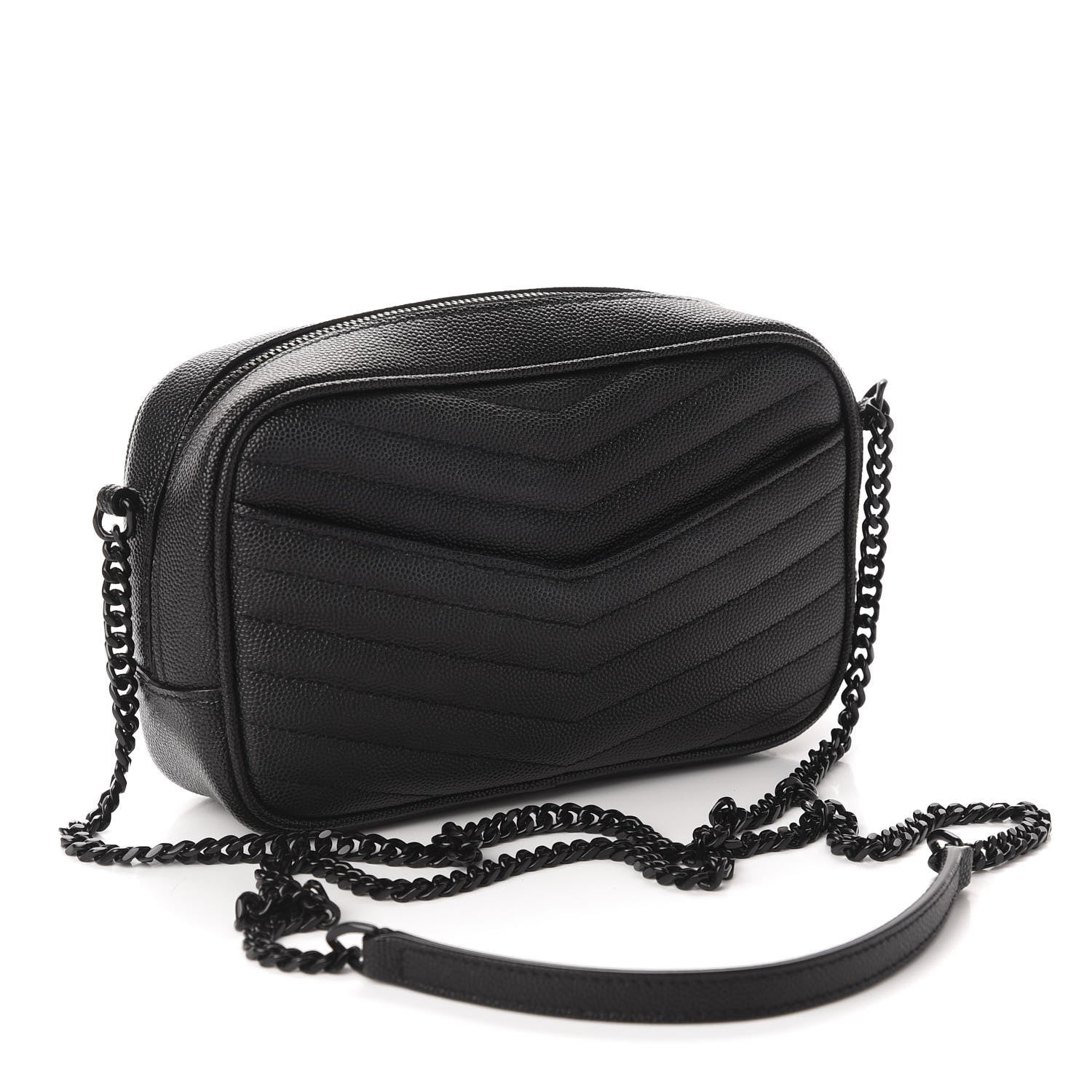 Saint Laurent Grain De Poudre Matelasse Monogram Mini Lou Camera Bag Black 3 of 10