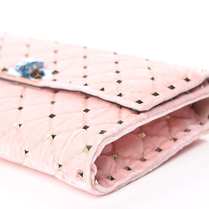 Valentino Garavani Velvet Rockstud Spike Wallet on Chain Water Rose 6 of 11