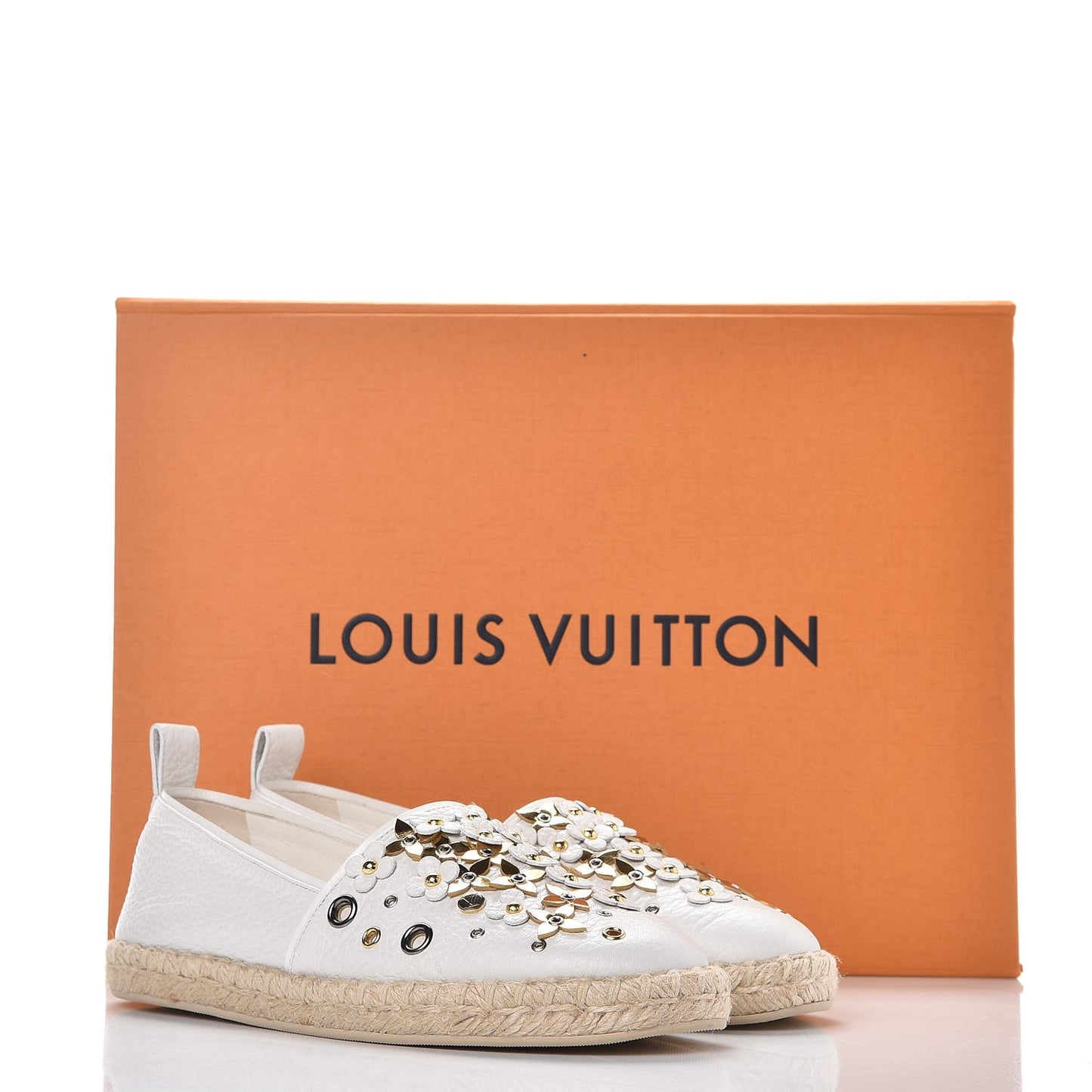 Calfskin Tropical Bloom Espadrille Flat 36 White