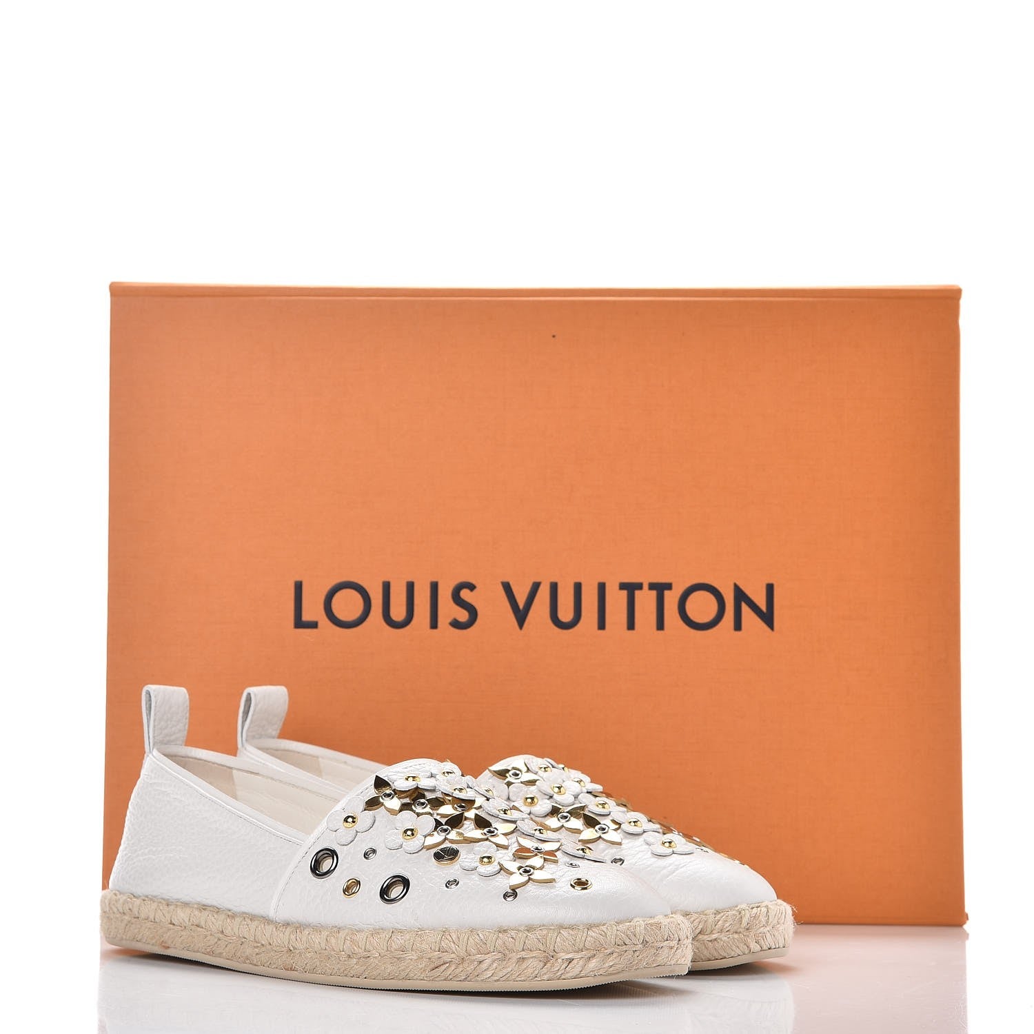 Louis Vuitton Calfskin Tropical Bloom Espadrille Flat 36 White 9 of 9