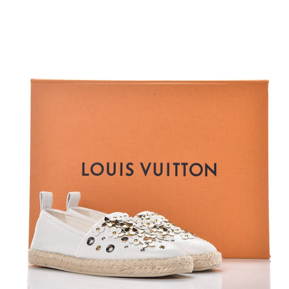 Louis Vuitton Calfskin Tropical Bloom Espadrille Flat 36 White 9 of 9