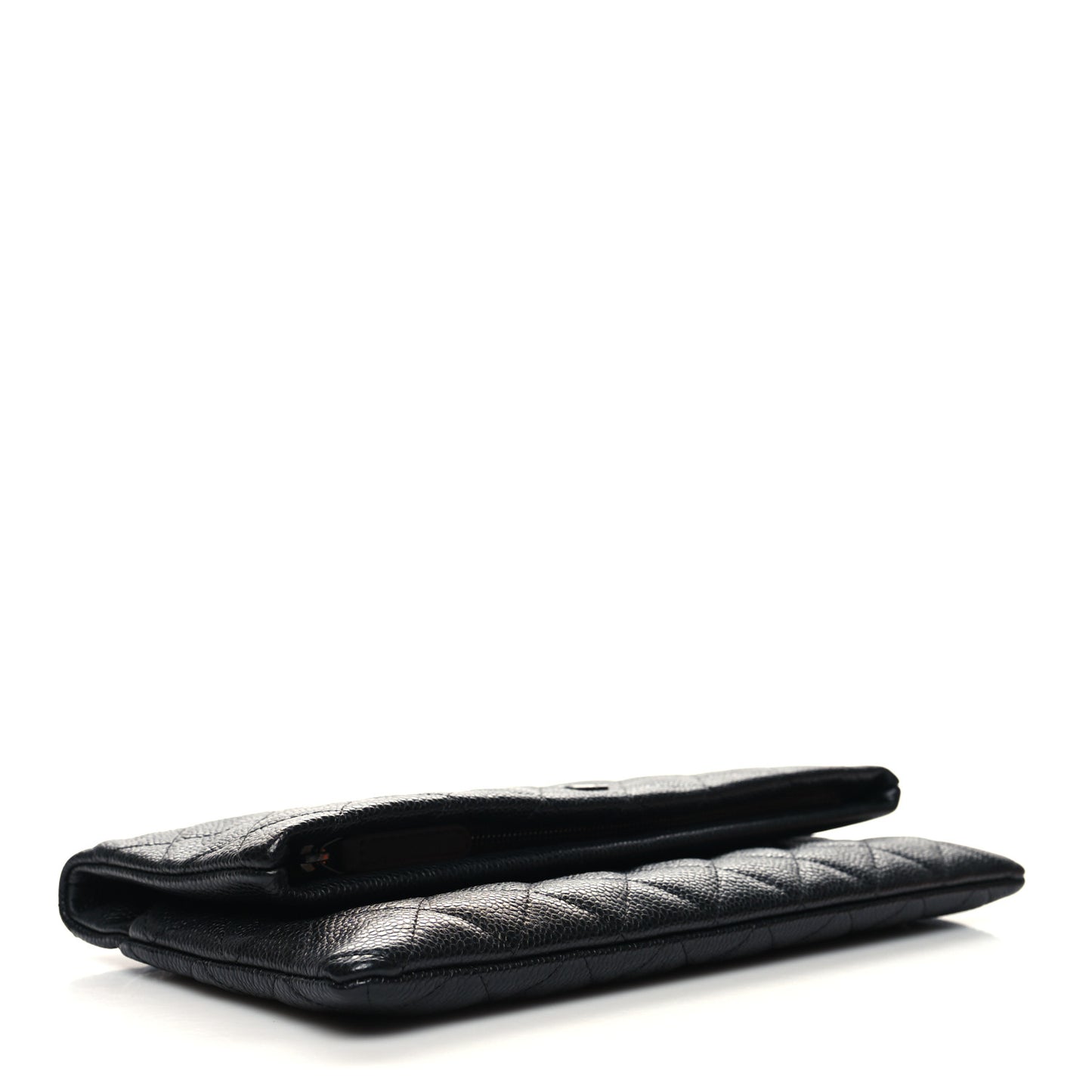 Caviar Quilted CC Beauty Clutch Black