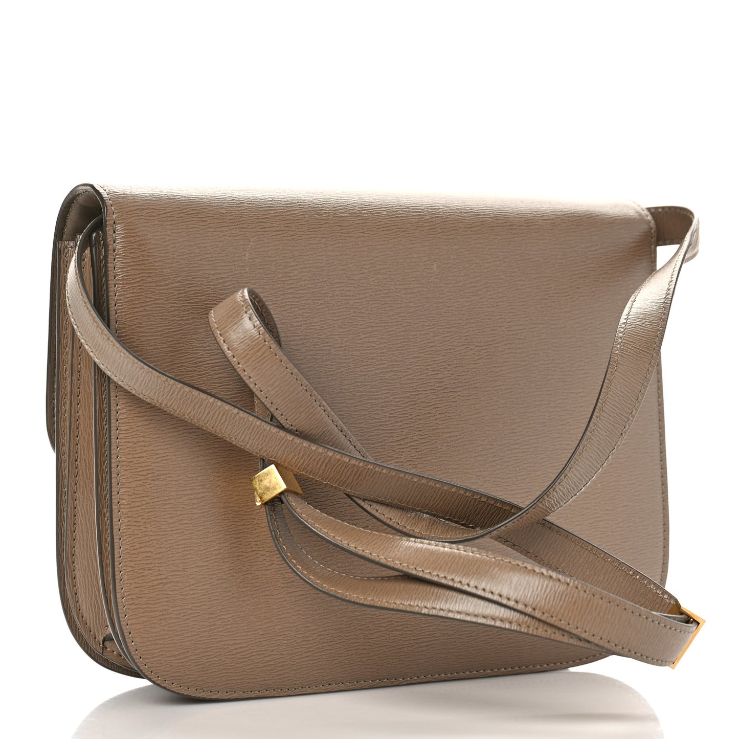 Liege Calfskin Medium Classic Box Flap Bag Taupe