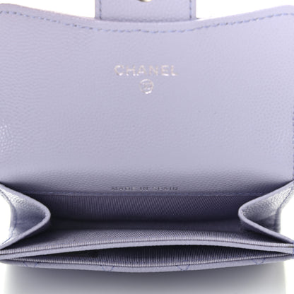 Chanel Caviar Quilted Flap Card Holder Wallet Light Purple 5 of 8