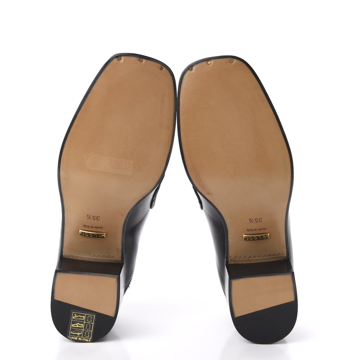 Lambskin Union Jack Horsebit Loafer Pumps 35.5 Black