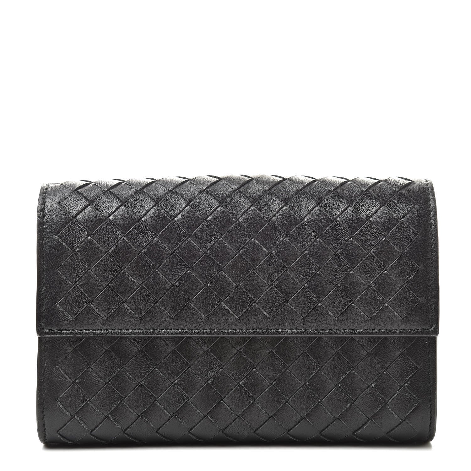 Bottega Veneta Nappa Intrecciato Continental Compact Wallet Black 1 of 8