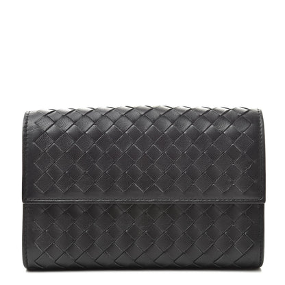 Bottega Veneta Nappa Intrecciato Continental Compact Wallet Black 1 of 8