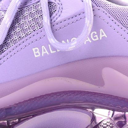 Balenciaga Fabric Mesh Clear Sole Womens Triple S Sneakers 37 Light Lilac White 11 of 14