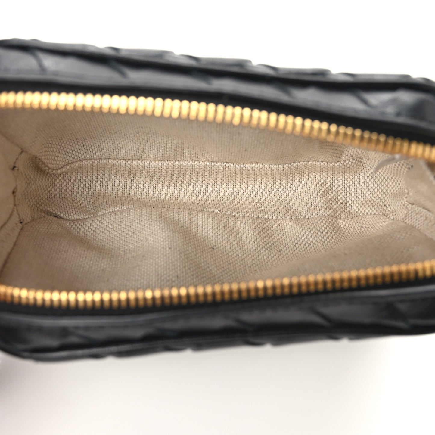 Calfskin Intrecciato Teen Zippered Pouch Black