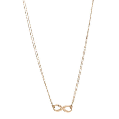 Tiffany 18K Rose Gold Infinity Double Chain Pendant Necklace 1 of 4