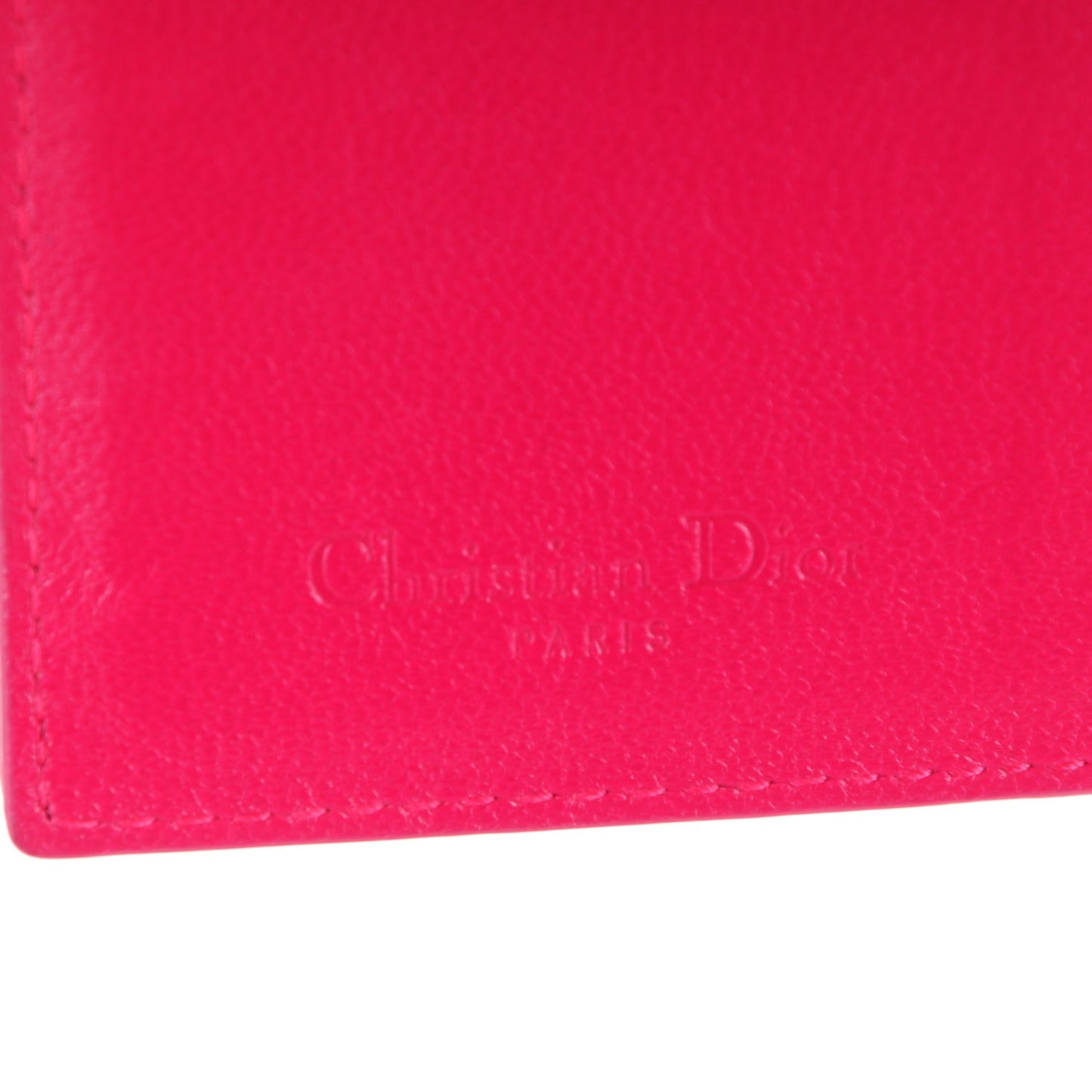Lambskin Cannage Lady Dior Card Holder Pink