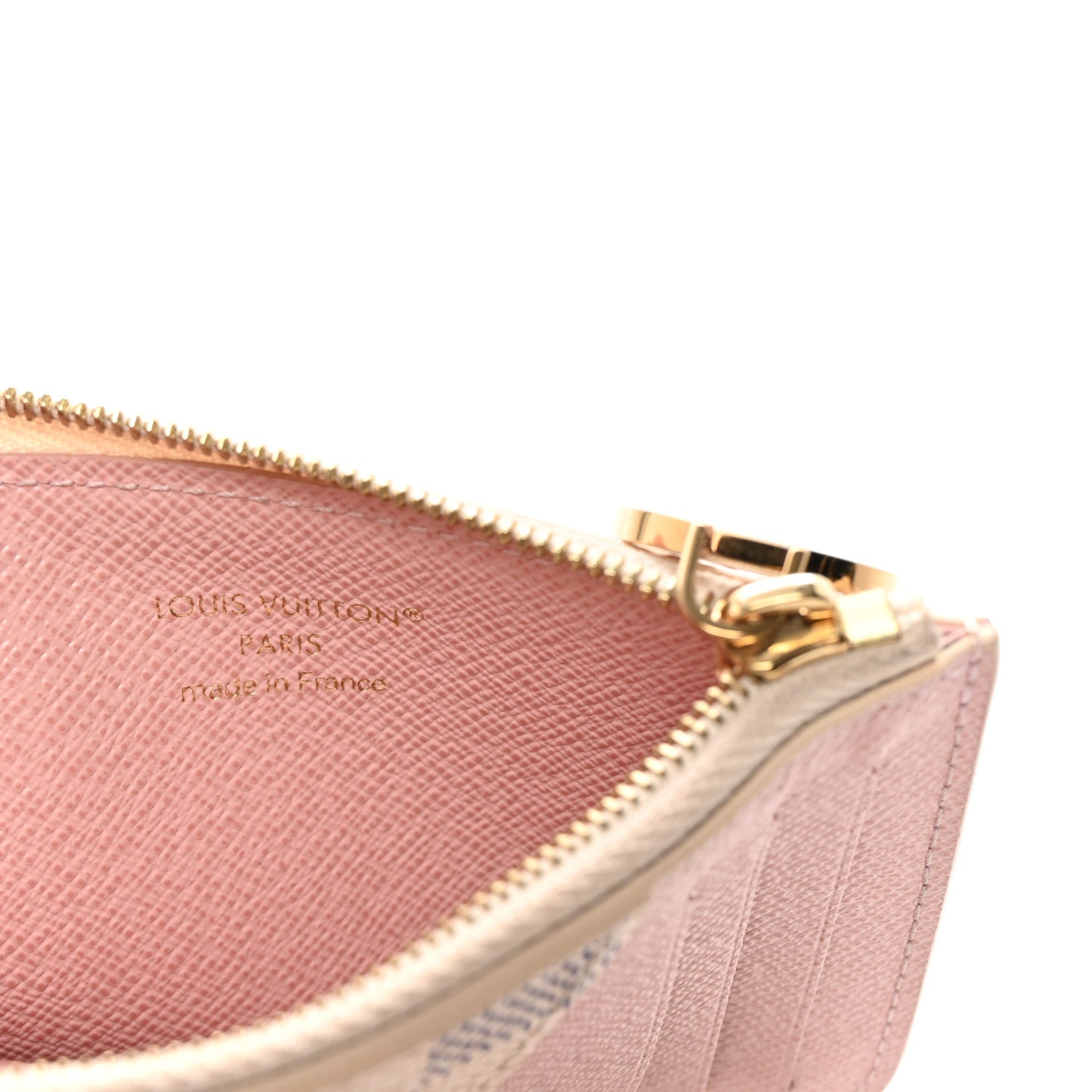 Damier Azur Zipped Romy Card Holder  Rose Ballerine