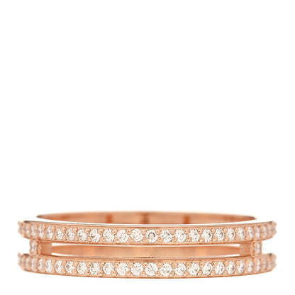 Hermes 18K Rose Gold Diamond Ariane Wedding Band Ring 49 5 3 of 5