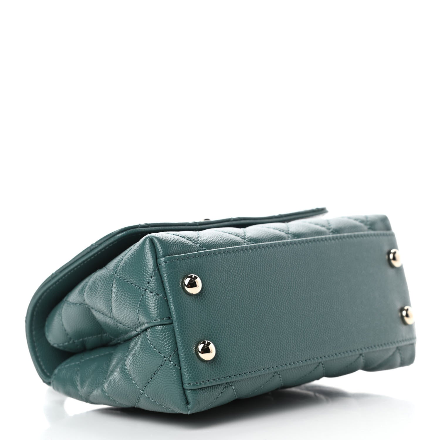 Chanel Caviar Quilted Extra Mini Coco Handle Flap Green 3 of 4
