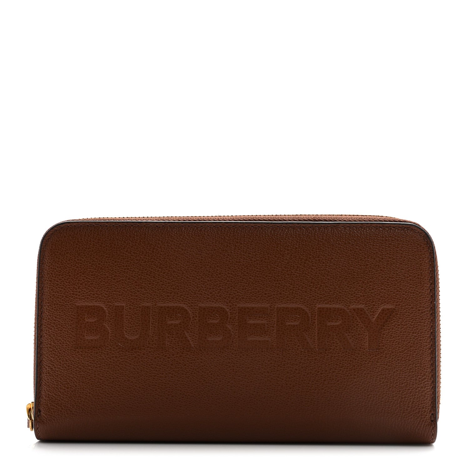 Burberry Grainy Calfskin Logo Zip Around Wallet Chestnut Brown 1 of 8