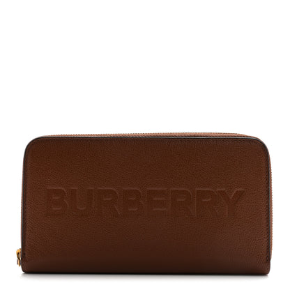 Burberry Grainy Calfskin Logo Zip Around Wallet Chestnut Brown 1 of 8