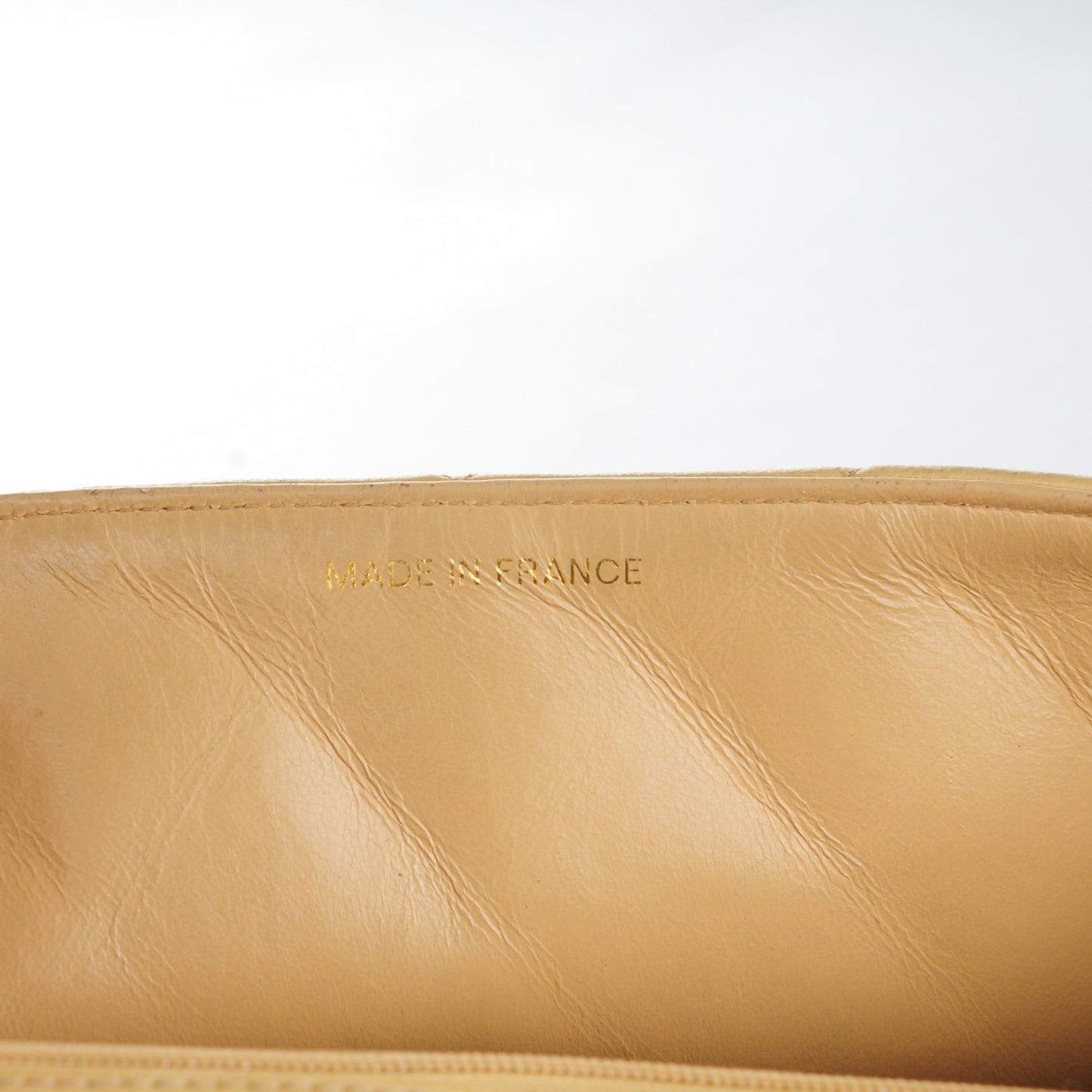 Lambskin Quilted Small Single Flap Beige