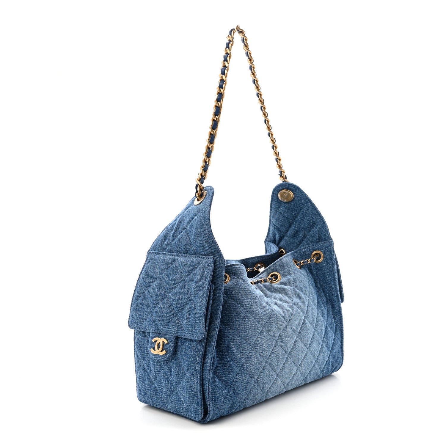 Chanel Washed Denim Quilted Small Chanel 25 Handbag Blue 3 of 10
