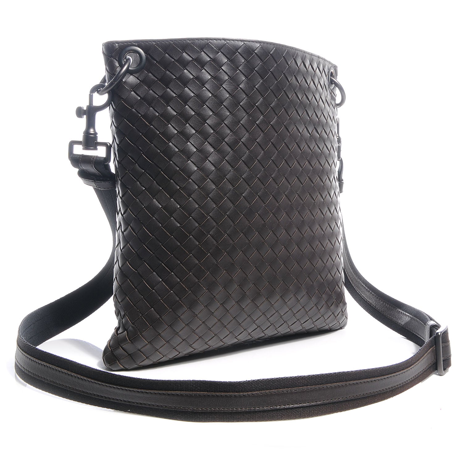 Bottega Veneta Nappa Intrecciato VN Flat Messenger Bag Ebano 3 of 8