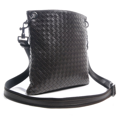 Bottega Veneta Nappa Intrecciato VN Flat Messenger Bag Ebano 3 of 8