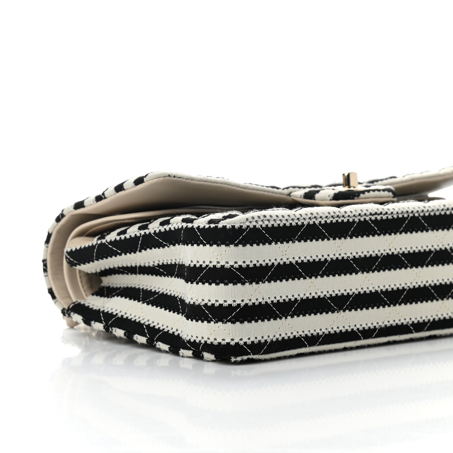 Chanel Jersey Quilted Medium Coco Sailor Flap Black White 8 of 11