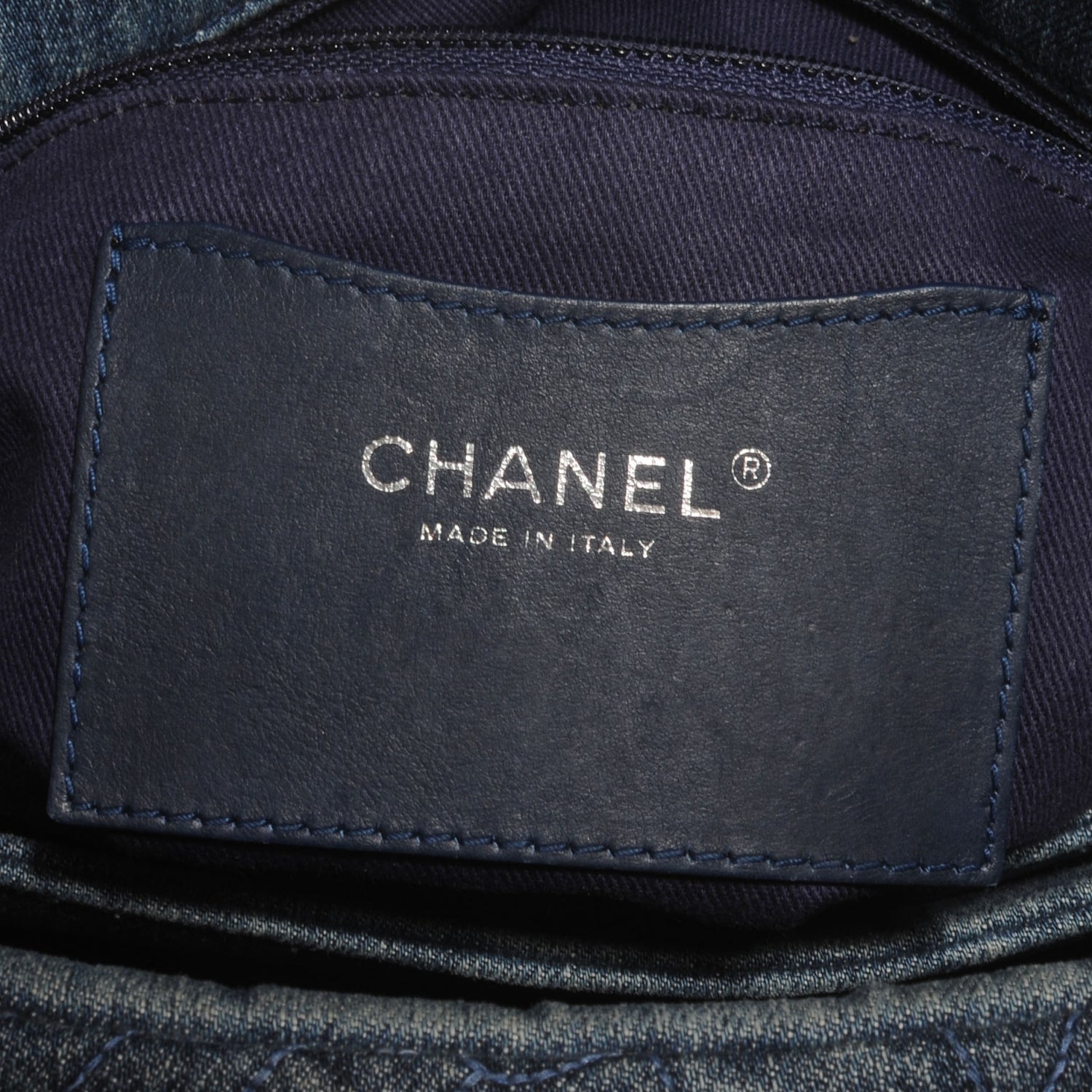 Chanel Denim Camellia Embroidered Large Just Mademoiselle Blue 6 of 7