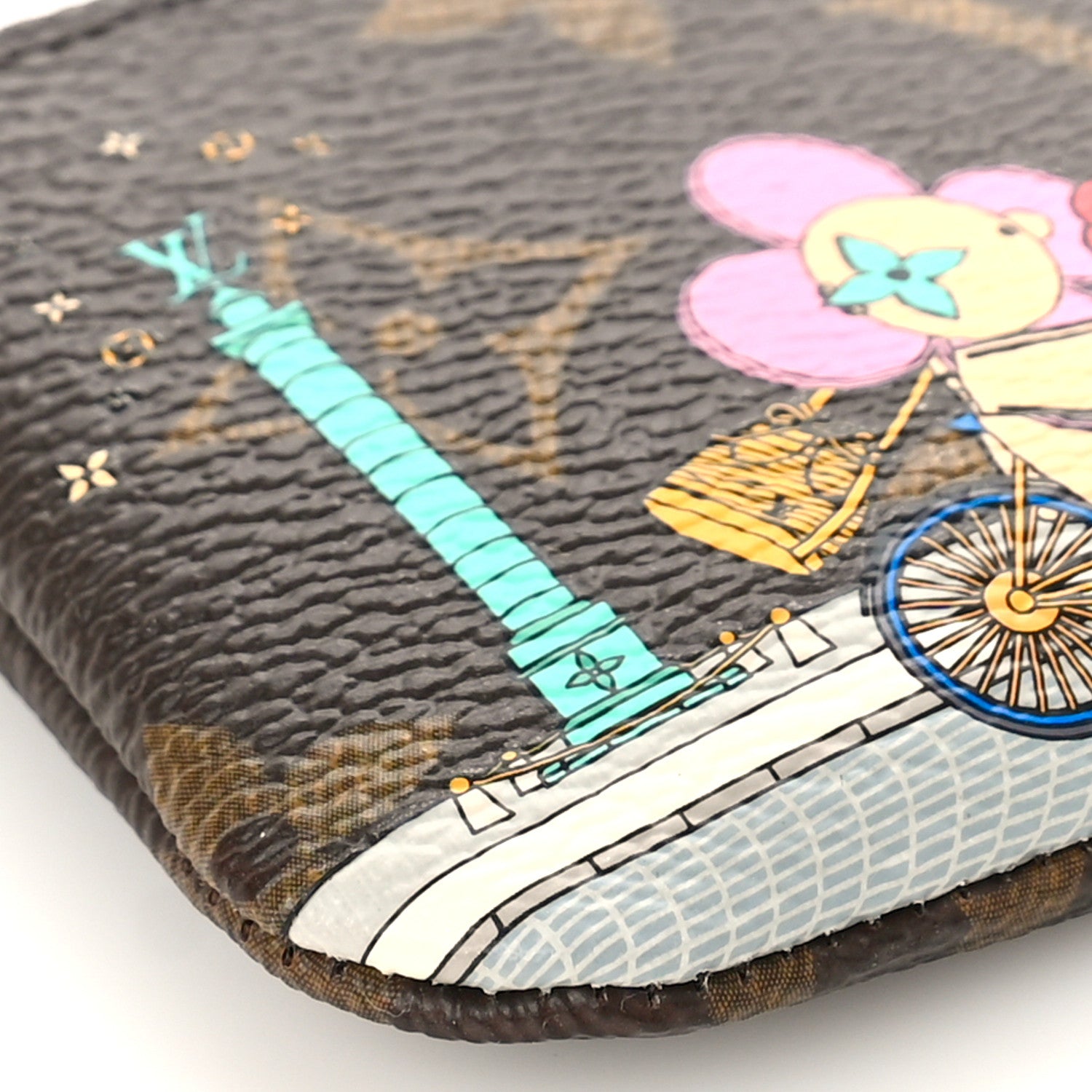 Louis Vuitton Monogram 2022 Christmas Animation Paris Key Pouch Pink 7 of 9