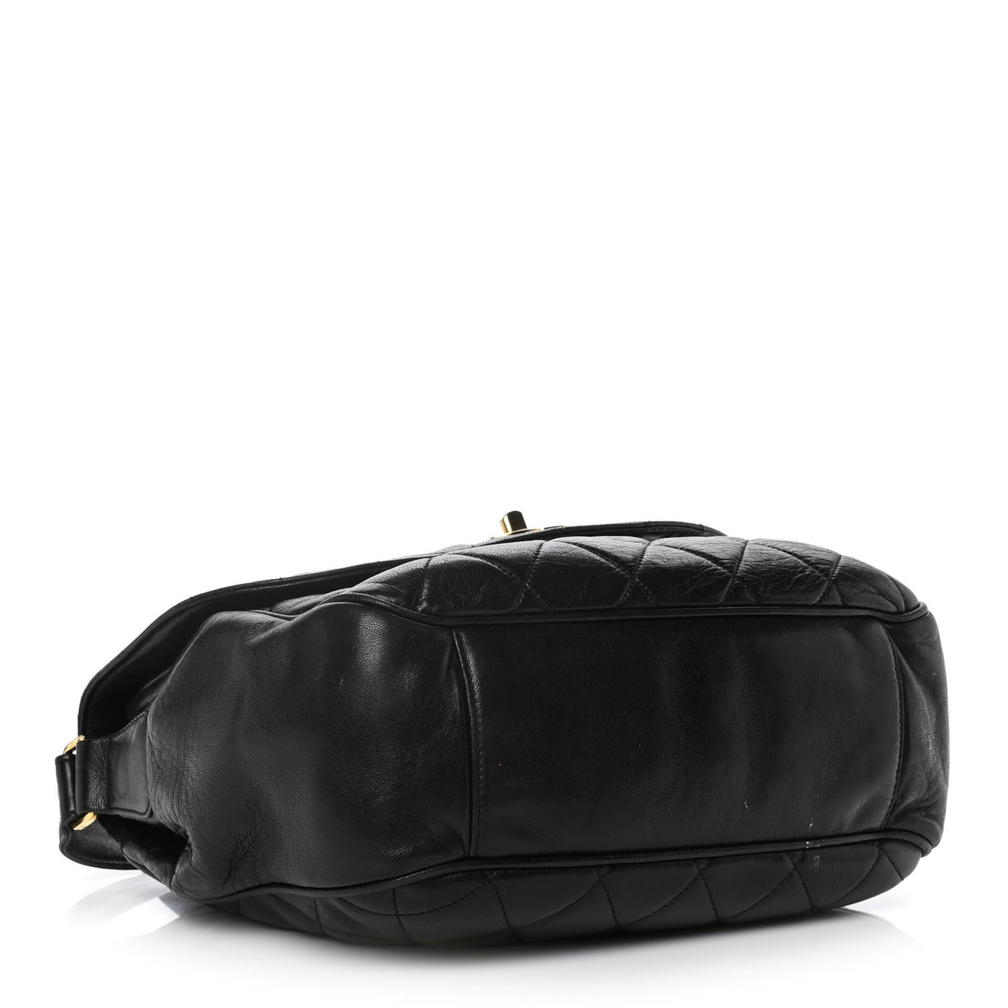 Lambskin Quilted CC Flap Shoulder Bag Black