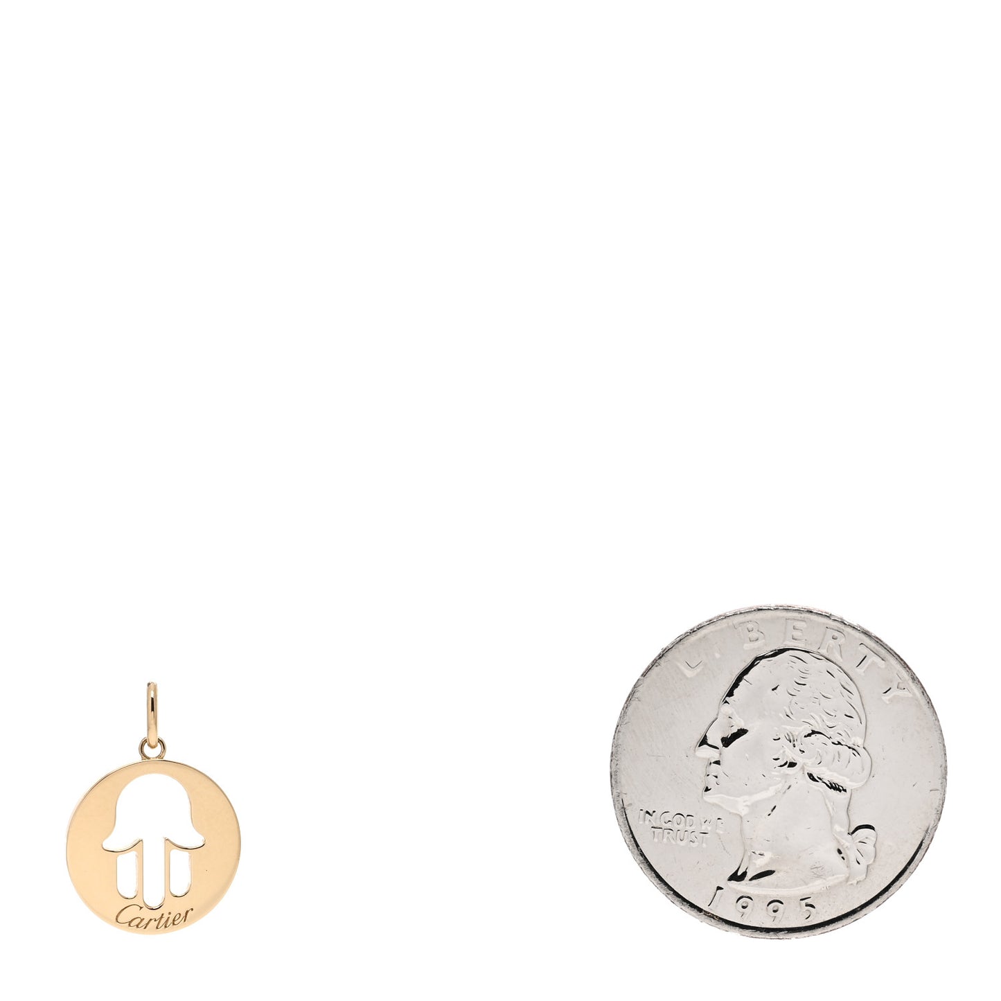 18K Yellow Gold Hand of Fatima Symbol Pendant