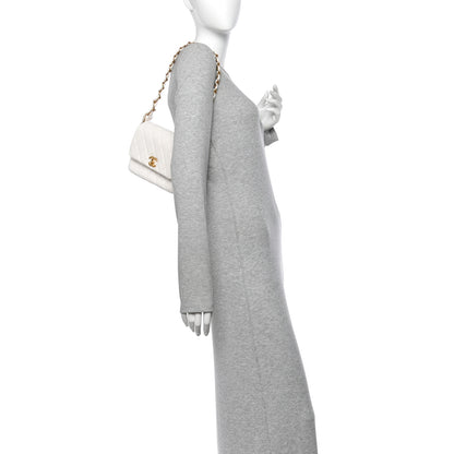 Chanel Lambskin Quilted CC Chain Shoulder Bag White 2 of 12