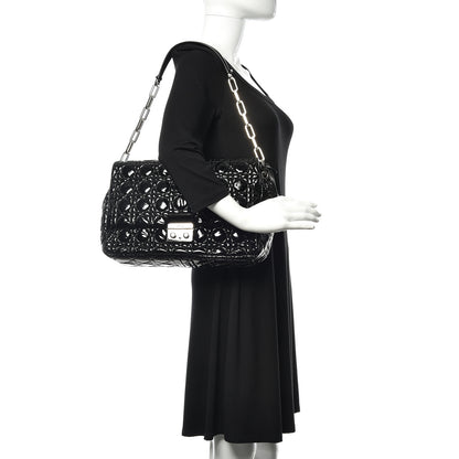 Christian Dior Patent Cannage Large New Lock Flap Bag Black 2 of 15