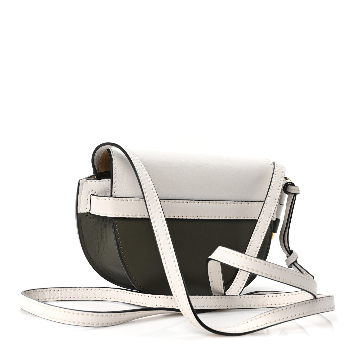 Loewe Calfskin Mini Gate Crossbody Bag Khaki Green Soft White 3 of 10